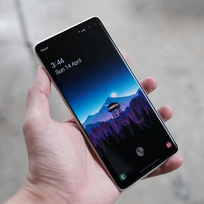 Bare Pane - Full-Coverage Hybrid Ultra-thin Nano Glass Screen Protector with Full Adhesive for Samsung Galaxy S10 - Screen On