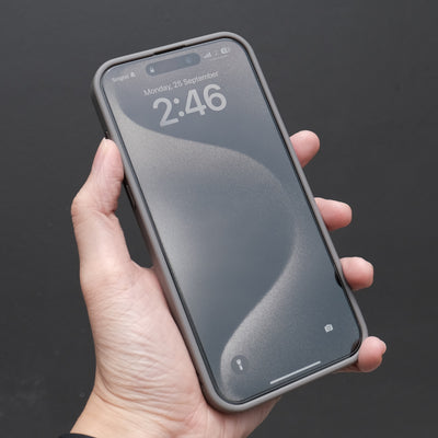 Bare Armour Case for iPhone 15 Pro Max - Minimalist Slim Shock Proof MagSafe Case for iPhone 15 Pro Max - Natural Titanium - Front