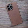 Bare Skin Case for iPhone 15 Pro Max - Full-Grain Leather Case with MagSafe for iPhone 15 Pro Max - Tortora