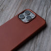 Bare Skin Case for iPhone 15 Pro - Full-Grain Leather Case with MagSafe for iPhone 15 Pro - Cinnamon - Metal Camera Surround