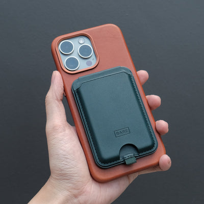 Bare Skin Case for iPhone 15 Pro - Full-Grain Leather Case with MagSafe for iPhone 15 Pro - MagSafe Compatible
