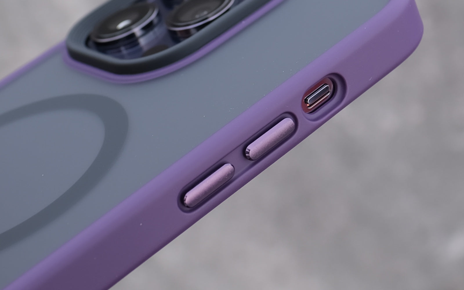 Bare Armour Case for iPhone 14 Pro and iPhone 14 Pro Max - Minimalist Slim Shock Proof MagSafe Case for iPhone 14 Pro and iPhone 14 Pro Max - Premium Metal Buttons - Deep Purple