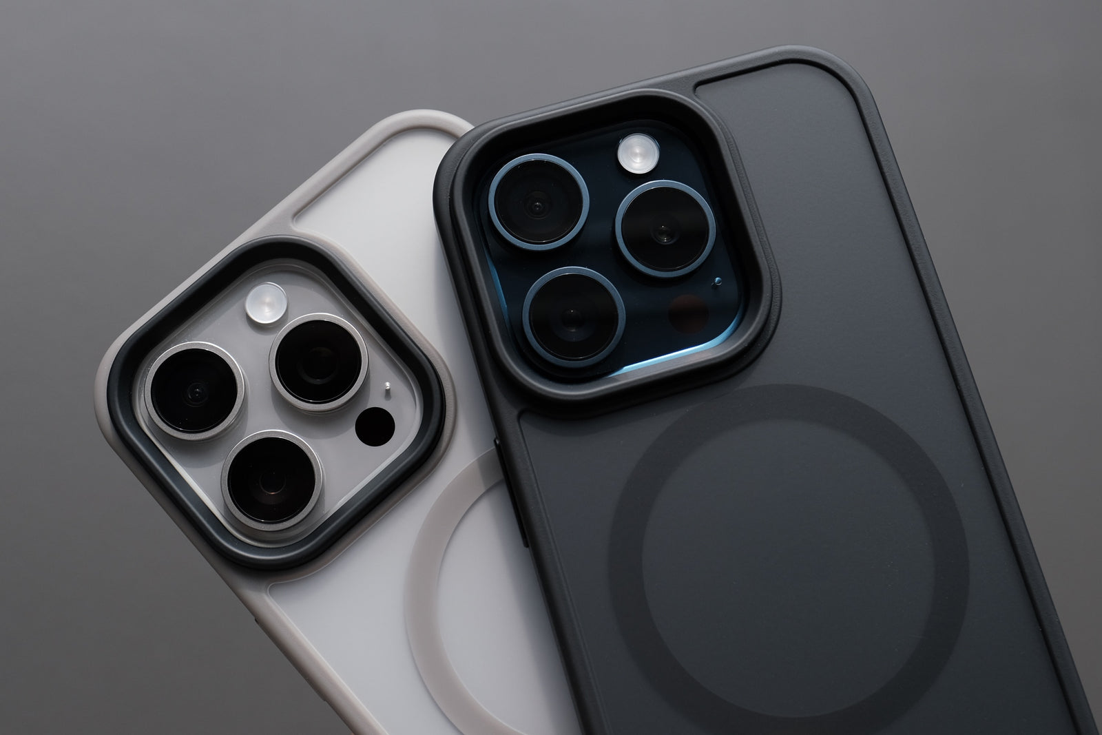 Bare Armour Case for iPhone 15 Pro and 15 Pro Max - Minimalist Slim Shock Proof MagSafe Case for iPhone 15 Pro and 15 Pro Max - Black and Natural Titanium - Banner - 2