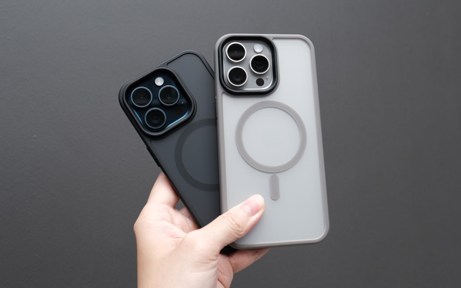 Bare Armour Case for iPhone 15 Pro and 15 Pro Max - Minimalist Slim Shock Proof MagSafe Case for iPhone 15 Pro and 15 Pro Max - Black and Natural Titanium - Mega Menu