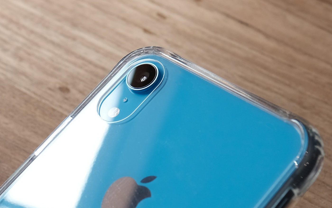 Bare Back Minimlist Shock Resistant Case with a Clear Glass Back for iPhone XR - Camera Lip