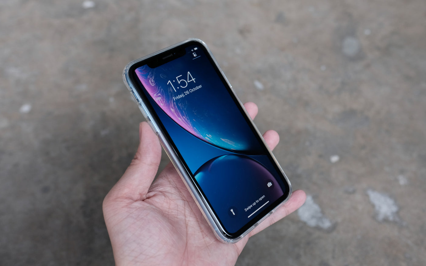 Bare Back Minimlist Shock Resistant Case with a Clear Glass Back for iPhone XR - Minimal Bulk