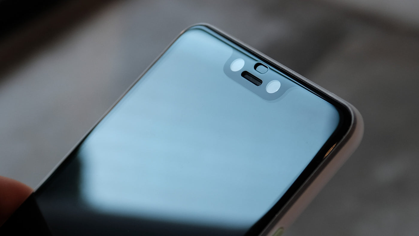 Bare Pane - Full-Coverage Tempered Glass Screen Protector with Full Adhesive for Google Pixel 3 and 3 XL - Crystal Clarity