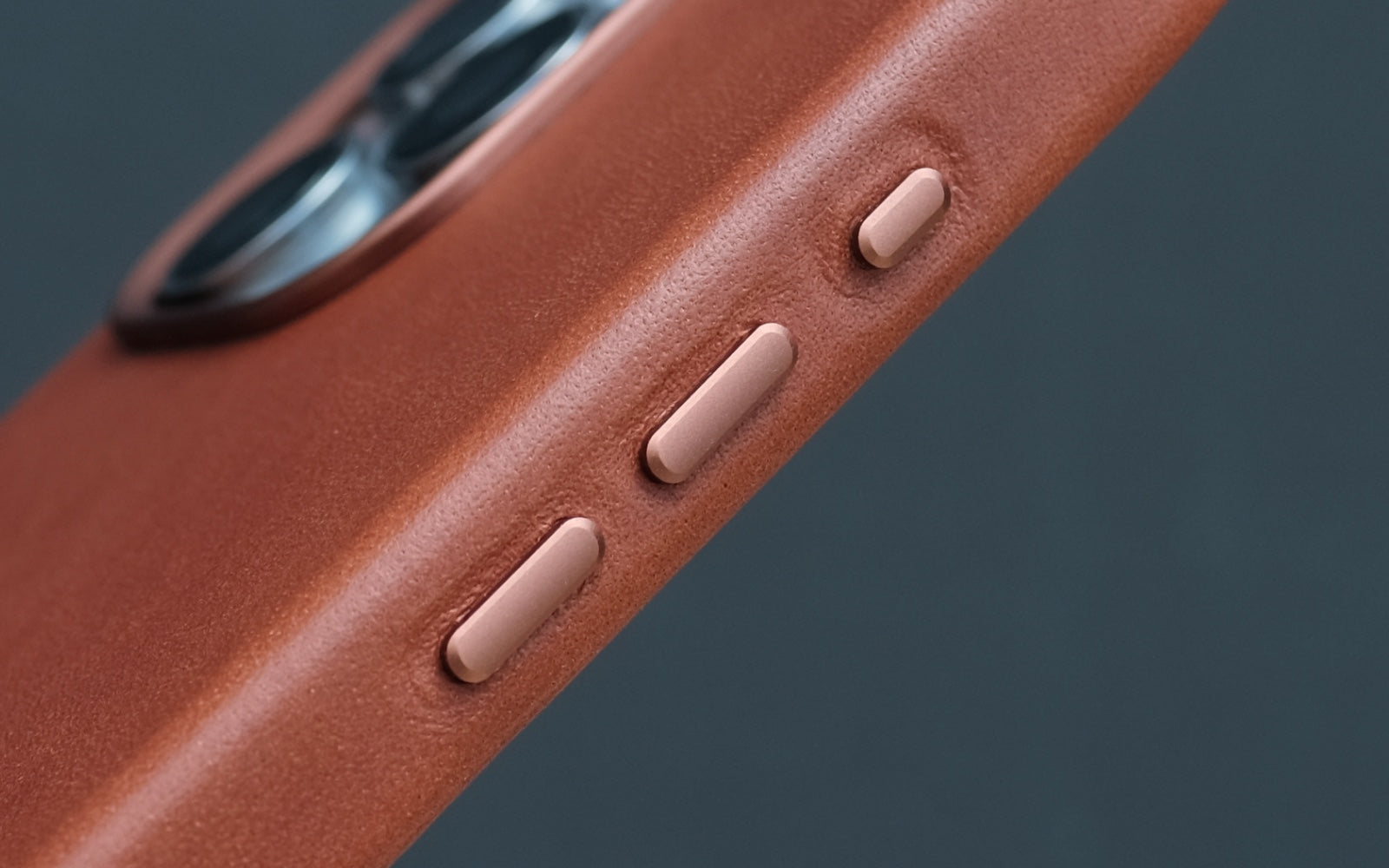 Bare Skin Case for iPhone 15 Pro and 15 Pro Max - Full-Grain Leather Case with MagSafe for iPhone 15 Pro and 15 Pro Max - Metal Buttons