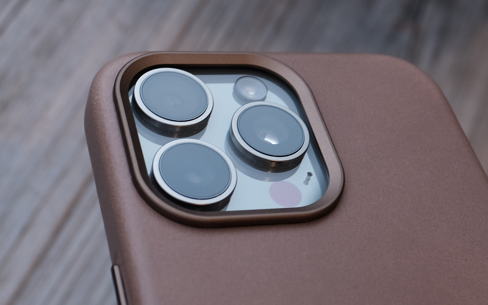 Bare Skin Case for iPhone 15 Pro and 15 Pro Max - Full-Grain Leather Case with MagSafe for iPhone 15 Pro and 15 Pro Max - Metal Camera Bump - Tortora