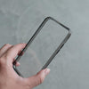 Bare Back Minimlist Shock Resistant Case with a Clear Glass Back for iPhone XS and XS Max - Clear Black Case Only