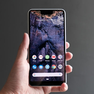 Bare Pane - Full-Coverage Tempered Glass Screen Protector with Full Adhesive for Google Pixel 3 XL on Screen